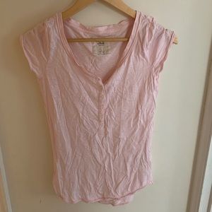 Abercrombie light pink button tshirt